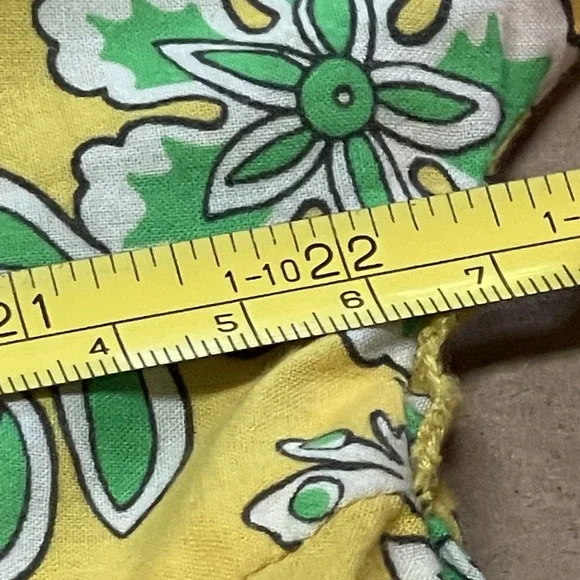 Rhode Women's‎ Small Cotton Floral Crew Neck  Long Sleeve Dress Yellow - Picture 8 of 10